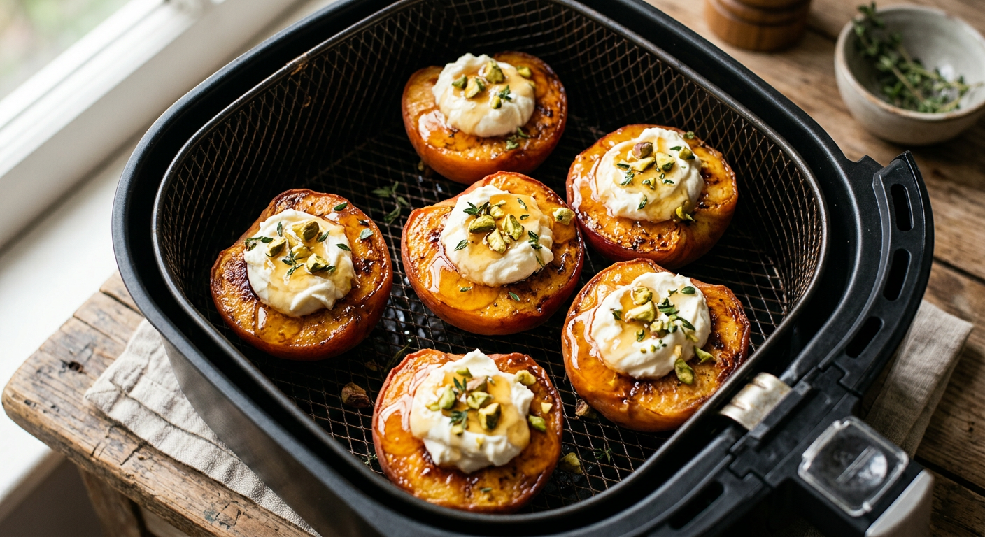 Gevulde Perziken met Honing en Mascarpone uit de Airfryer