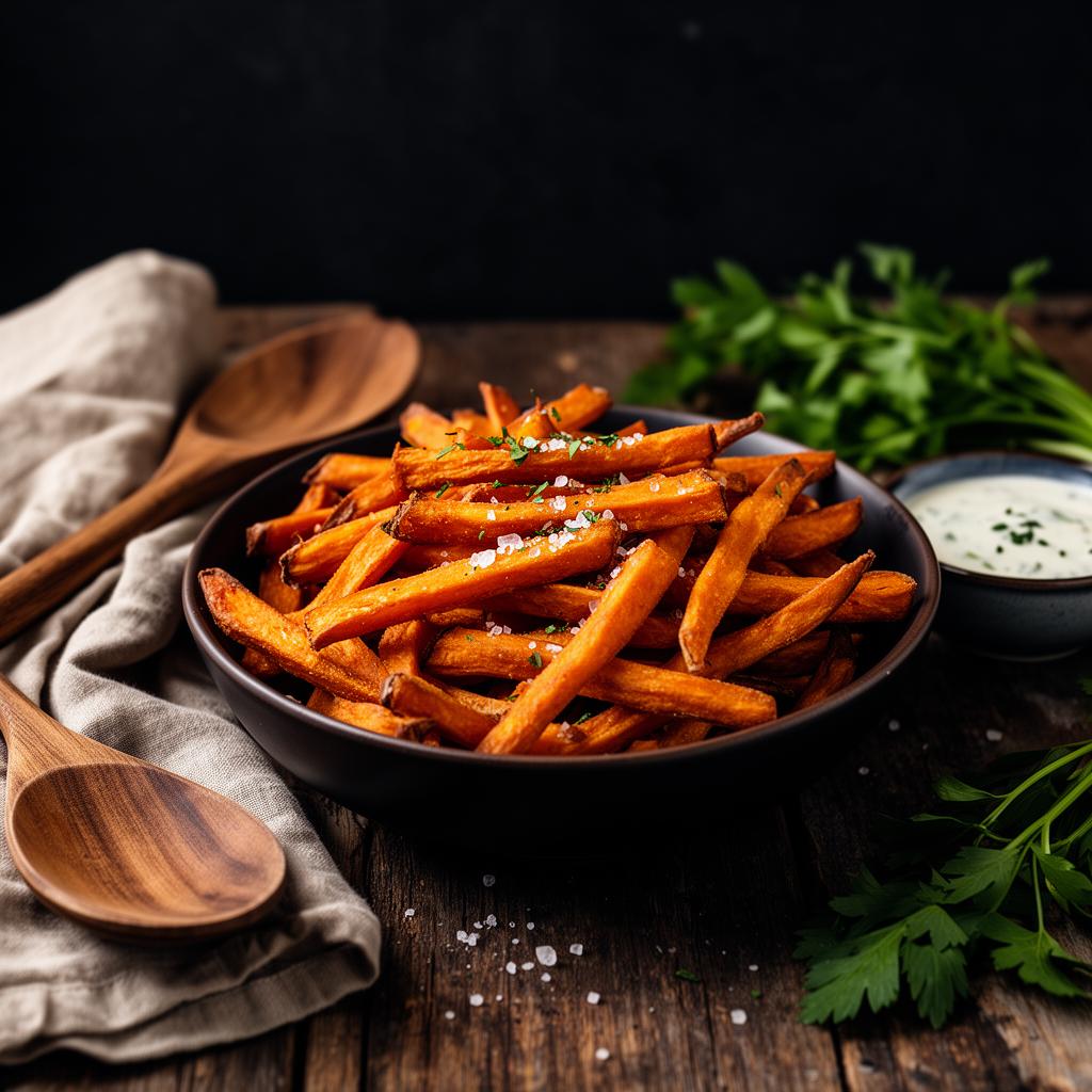Zoete aardappelfriet uit de airfryer